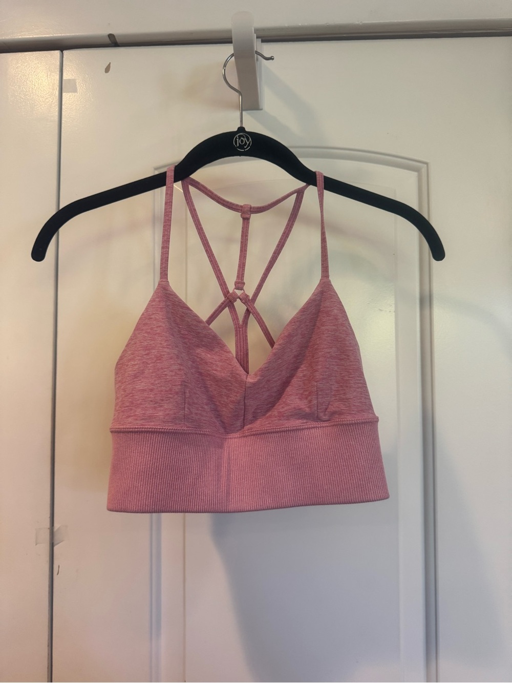 ALO Yoga Pink Seamless Strappy Bralette Workout Tip size S